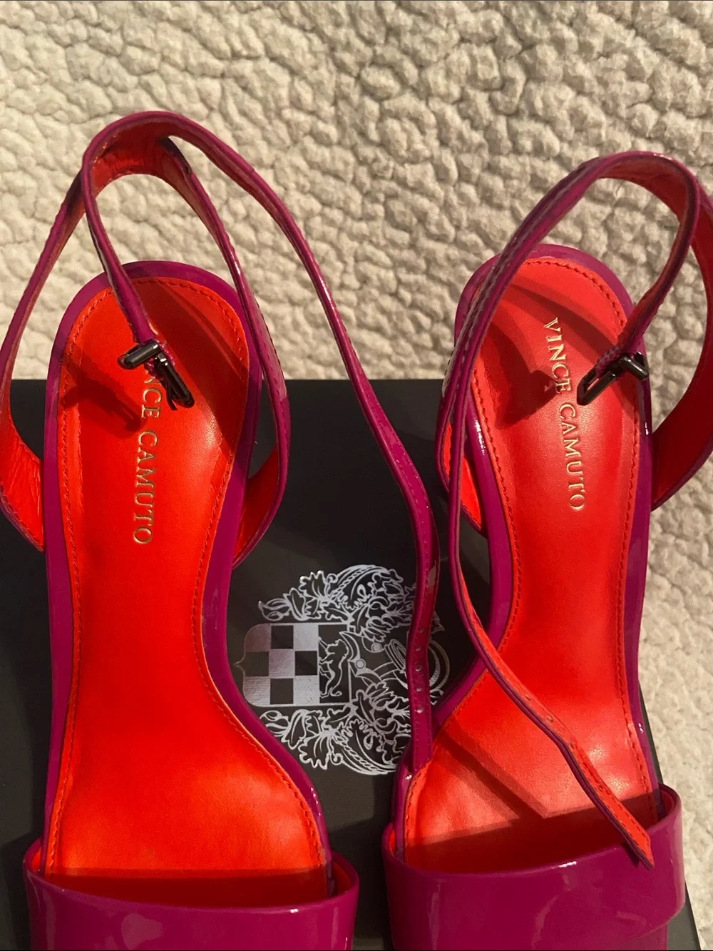 Vince Camuto Magenta Patent Slingback Heels